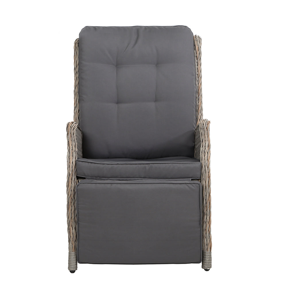 Gardeon Sun lounge Setting Recliner Chair Outdoor Furniture Patio Wicker Sofa