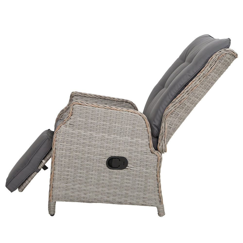 Gardeon Sun lounge Setting Recliner Chair Outdoor Furniture Patio Wicker Sofa