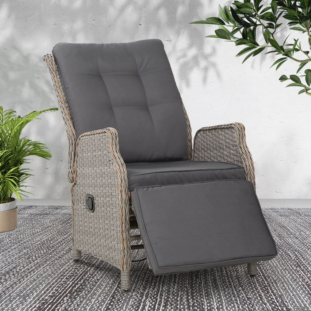 Gardeon Sun lounge Setting Recliner Chair Outdoor Furniture Patio Wicker Sofa