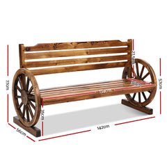 Gardeon Outdoor Garden Bench Wooden 3 Seat Wagon Chair Lounge Patio Furniture