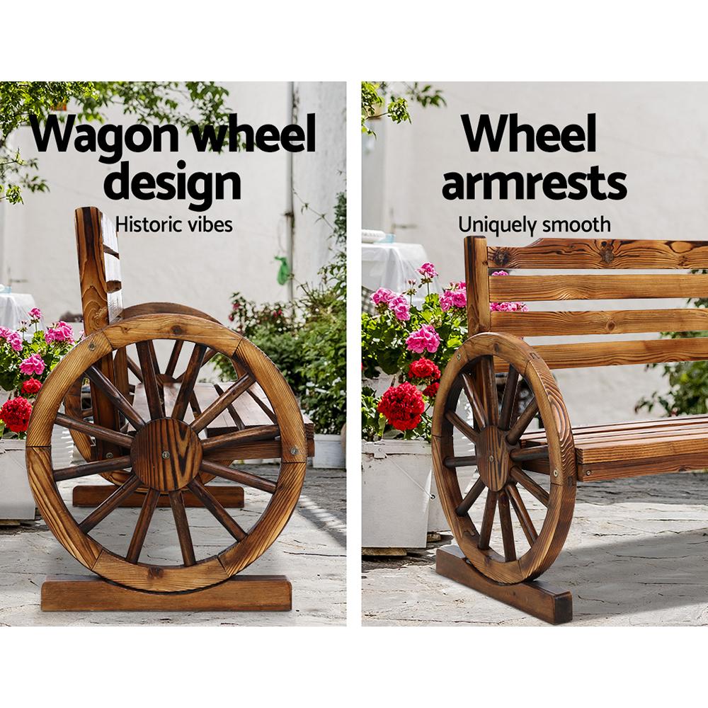 Gardeon Outdoor Garden Bench Wooden 3 Seat Wagon Chair Lounge Patio Furniture