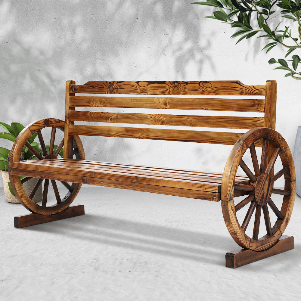 Gardeon Outdoor Garden Bench Wooden 3 Seat Wagon Chair Lounge Patio Furniture