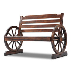 Gardeon Outdoor Garden Bench Wooden 2 Seat Wagon Chair Patio Furniture Brown