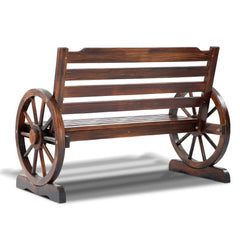 Gardeon Outdoor Garden Bench Wooden 2 Seat Wagon Chair Patio Furniture Brown
