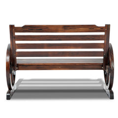 Gardeon Outdoor Garden Bench Wooden 2 Seat Wagon Chair Patio Furniture Brown