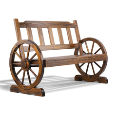 Gardeon Outdoor Garden Bench Wooden 2 Seater Wagon Chair Patio Furniture Brown