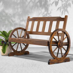 Gardeon Outdoor Garden Bench Wooden 2 Seater Wagon Chair Patio Furniture Brown