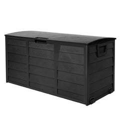 Gardeon Outdoor Storage Box 290L Lockable Organiser Garden Deck Shed All Black