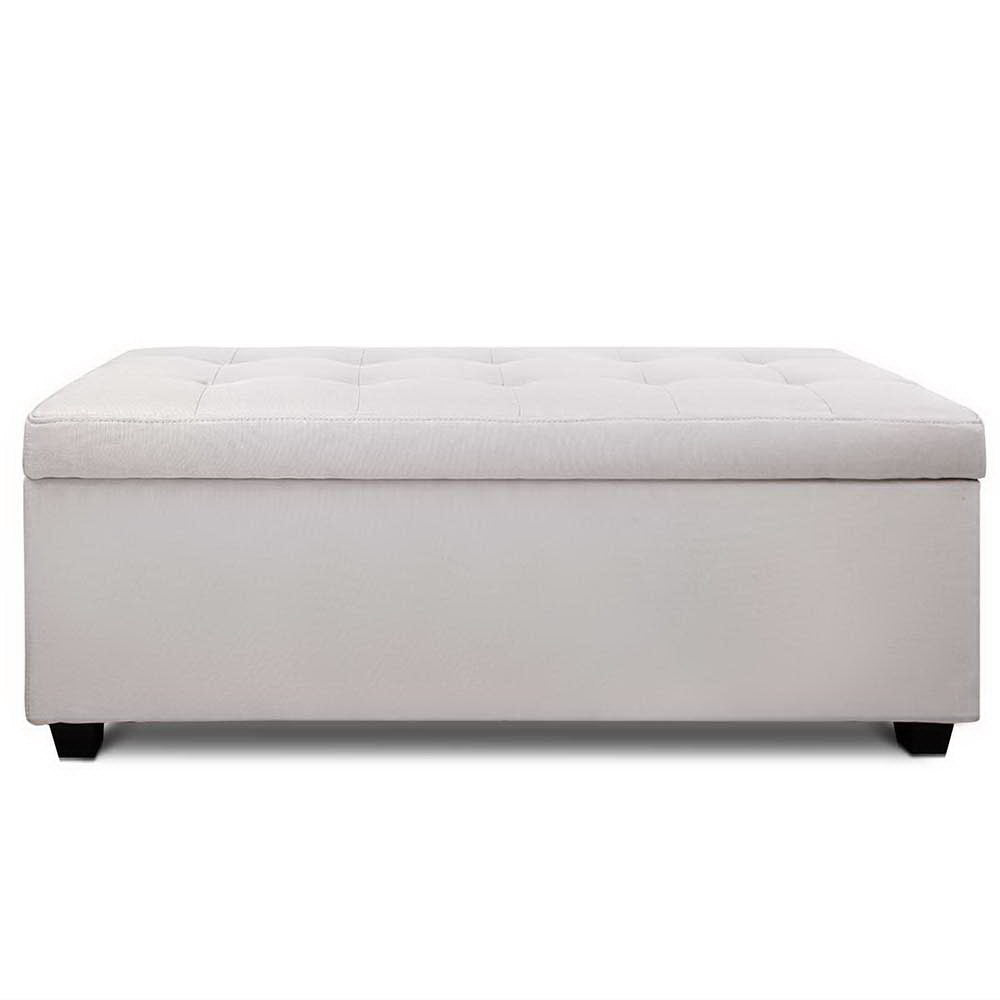 Artiss Storage Ottoman Blanket Box 97cm Linen Beige