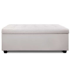Artiss Storage Ottoman Blanket Box 97cm Linen Beige