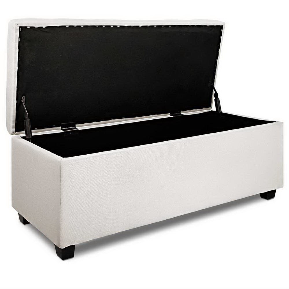 Artiss Storage Ottoman Blanket Box 97cm Linen Beige