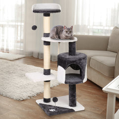i.Pet Cat Tree 112cm Tower Scratching Post Scratcher Wood Condo House Furniture