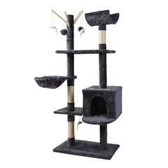 i.Pet Cat Tree 140cm Tower Scratching Post Scratcher Trees Toys Condo Bed Grey