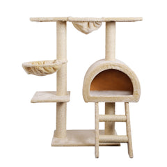 i.Pet Cat Tree 100cm Tower Scratching Post Scratcher Condo House Trees Bed Beige