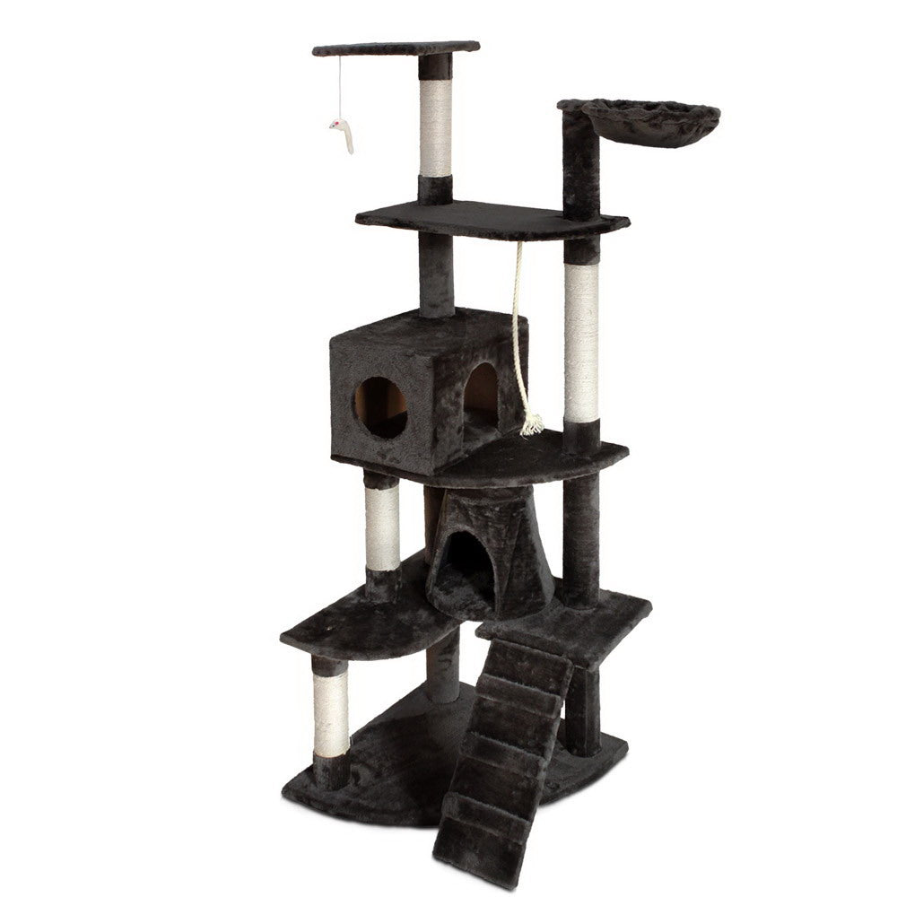 i.Pet Cat Tree 193cm Tower Scratching Post Scratcher Condo House Trees Grey