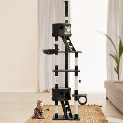 i.Pet Cat Tree 260cm Tower Scratching Post Scratcher Condo House Trees Grey