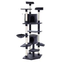 i.Pet Cat Tree 203cm Tower Scratching Post Scratcher Condo Trees House Bed Grey