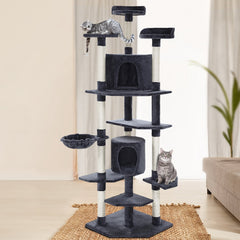 i.Pet Cat Tree 203cm Tower Scratching Post Scratcher Condo Trees House Bed Grey