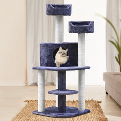 i.Pet Cat Tree 126cm Tower Scratching Post Scratcher Condo Trees House Grey