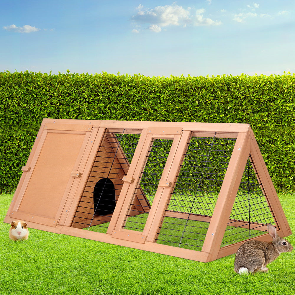 i.Pet Rabbit Hutch Chicken Coop 119cm x 51cm x 44cm Chicken Coop Large Run Wooden Cage Outdoor