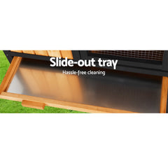 i.Pet Chicken Coop Rabbit Hutch 165cm x 43cm x 86cm Chicken Coop Large Run House Cage Wooden Outdoor