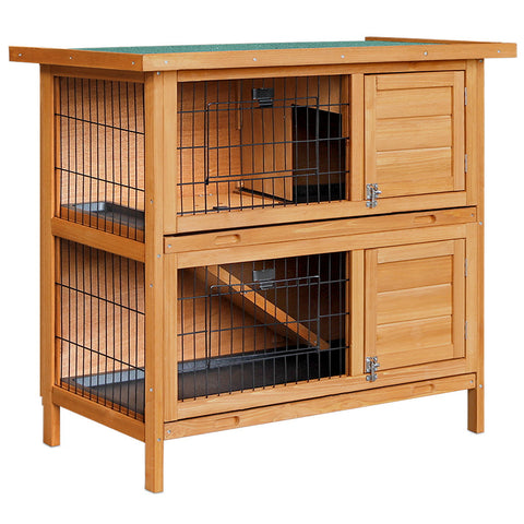 i.Pet Rabbit Hutch Chicken Coop 91.5cm x 45cm x 82cm Chicken Coop Large Wooden House Run Cage