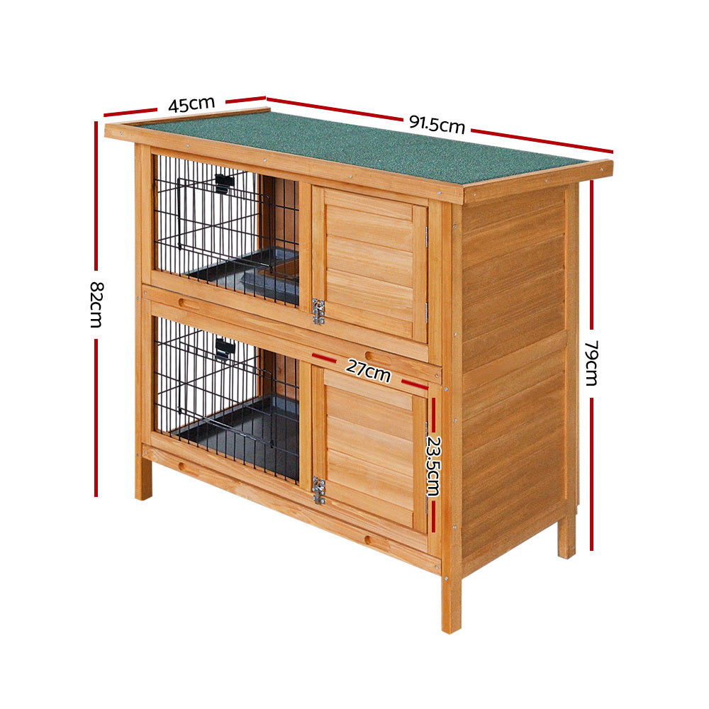 i.Pet Rabbit Hutch Chicken Coop 91.5cm x 45cm x 82cm Chicken Coop Large Wooden House Run Cage