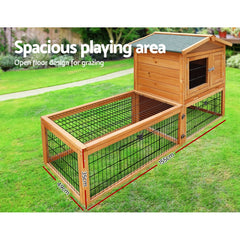 i.Pet Chicken Coop Rabbit Hutch 155cm x 49cm x 90cm Large Chicken Coop Wooden Run Cage House Outdoor