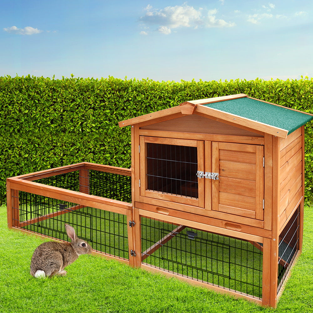 i.Pet Chicken Coop Rabbit Hutch 155cm x 49cm x 90cm Large Chicken Coop Wooden Run Cage House Outdoor