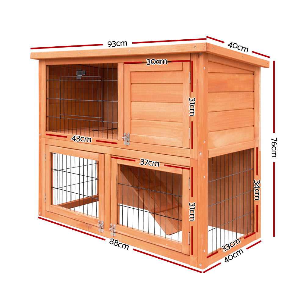 i.Pet Chicken Coop Rabbit Hutch 88cm x 40cm x 76cm Large Chicken Coop House Run Wooden Cage Outdoor