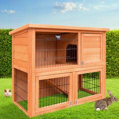 i.Pet Chicken Coop Rabbit Hutch 88cm x 40cm x 76cm Large Chicken Coop House Run Wooden Cage Outdoor