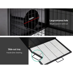 i.Pet Rabbit Cage Hutch 162x60cm Enclosure Metal
