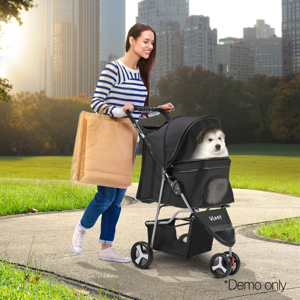 i.Pet Pet Stroller Dog Pram Cat Carrier Large Travel Pushchair Foldable 3 Wheels