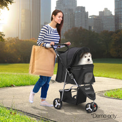 i.Pet Pet Stroller Dog Pram Cat Carrier Large Travel Pushchair Foldable 3 Wheels