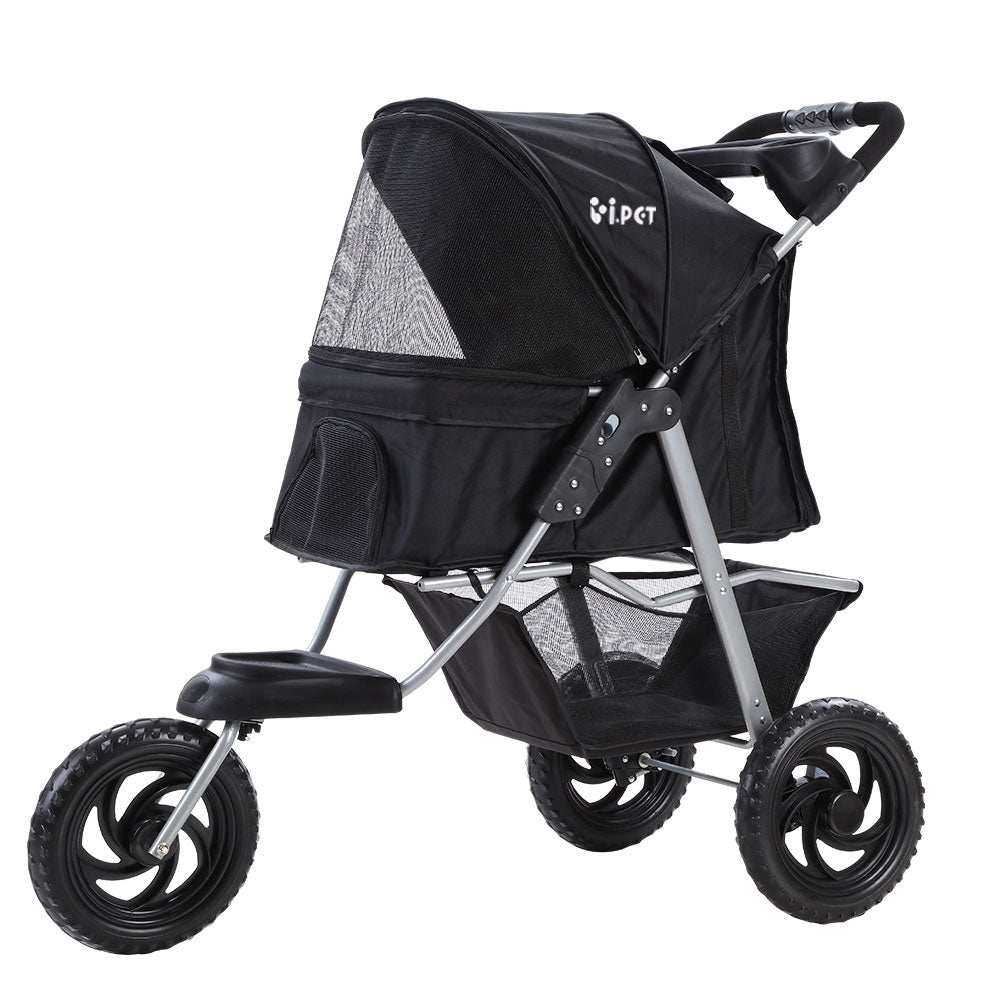 i.Pet Pet Stroller Dog Pram Large Cat Carrier Travel 3 Wheels Foldable Pushchair