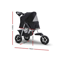 i.Pet Pet Stroller Dog Pram Large Cat Carrier Travel 3 Wheels Foldable Pushchair