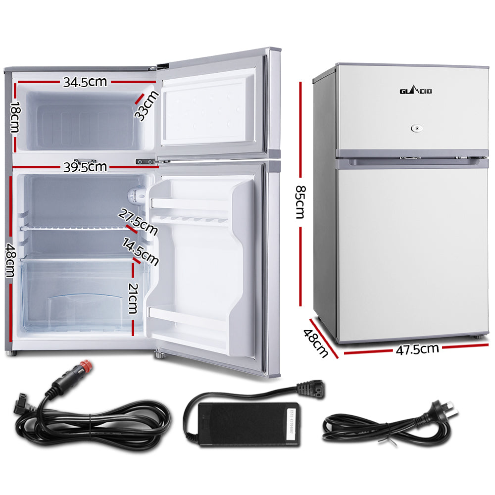 Glacio 65L Portable Fridge Freezer Bar Upright 12V/24V/240V Camping Caravan
