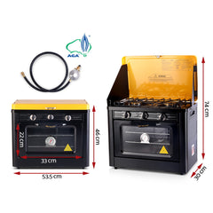 Devanti Portable Gas Oven LPG Black