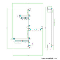 Artiss Floating DIY Pipe Shelf 3 Tiers - IVAN