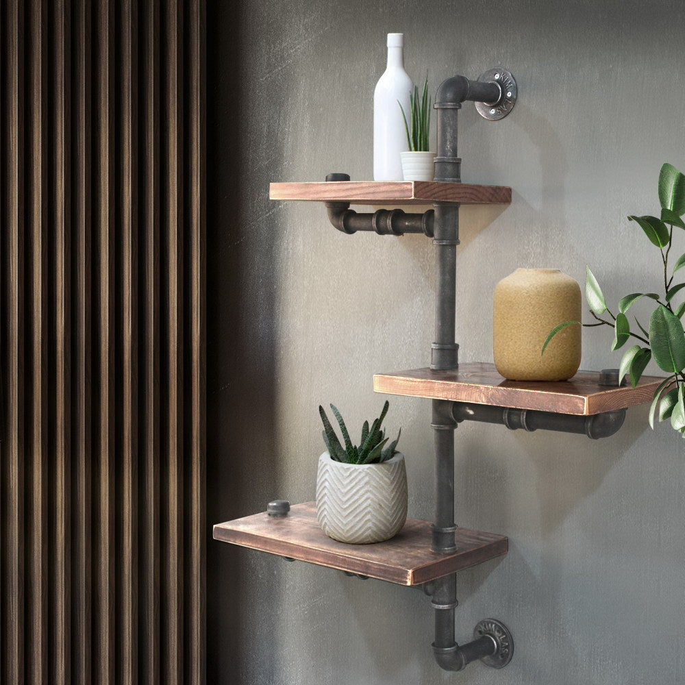 Artiss Floating DIY Pipe Shelf 3 Tiers - IVAN
