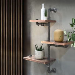 Artiss Floating DIY Pipe Shelf 3 Tiers - IVAN