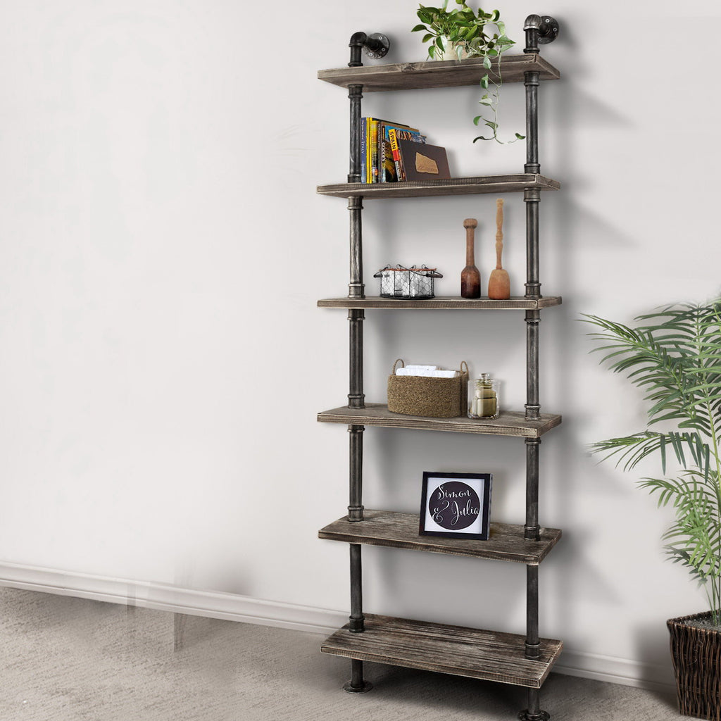 Artiss Floating DIY Pipe Shelf 6 Tiers - IDA