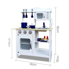 Keezi Kids Kitchen Play Set Wooden Pretend Toys Cooking Children Cookware Food