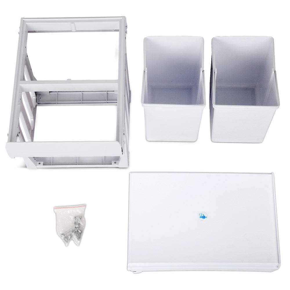 Cefito Pull Out Bin Kitchen Double Basket 2X15L White
