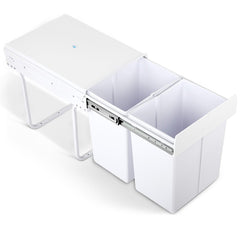 Cefito Pull Out Bin Kitchen Double Basket 2X20L White