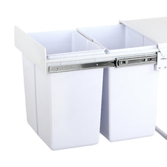 Cefito Pull Out Bin Kitchen Double Basket 2X20L White