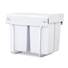 Cefito Pull Out Bin Kitchen Double Basket 2X20L White