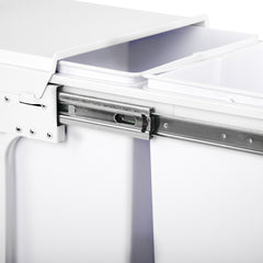 Cefito Pull Out Bin Kitchen Double Basket 2X20L White