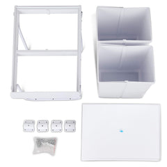 Cefito Pull Out Bin Kitchen Double Basket 2X20L White