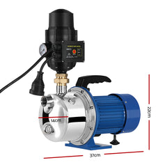 Giantz Garden Water Jet Pump High Pressure 1100W Tank Rain Farm Irrigation Black